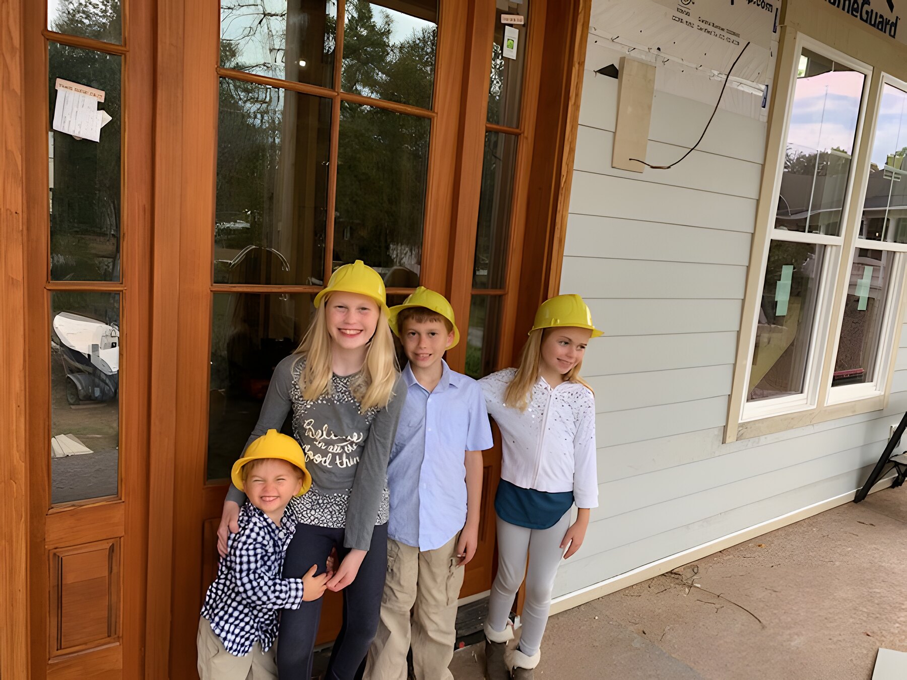 Jason's family on a Seascape Homes job site